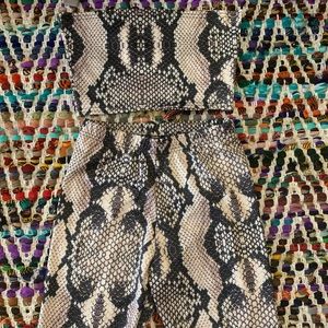BNWOT Snakeskin Biker Short Set
